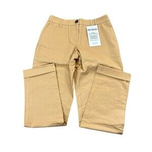 WILDFANG The Essential Trouser Pants size 0 Camel Tan Chino Cuff Taper NWT New